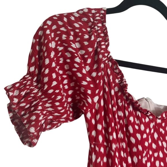 Since Then Holiday Guka Polka Dot Puff Sleeve Dress Size L - Picture 7 of 15